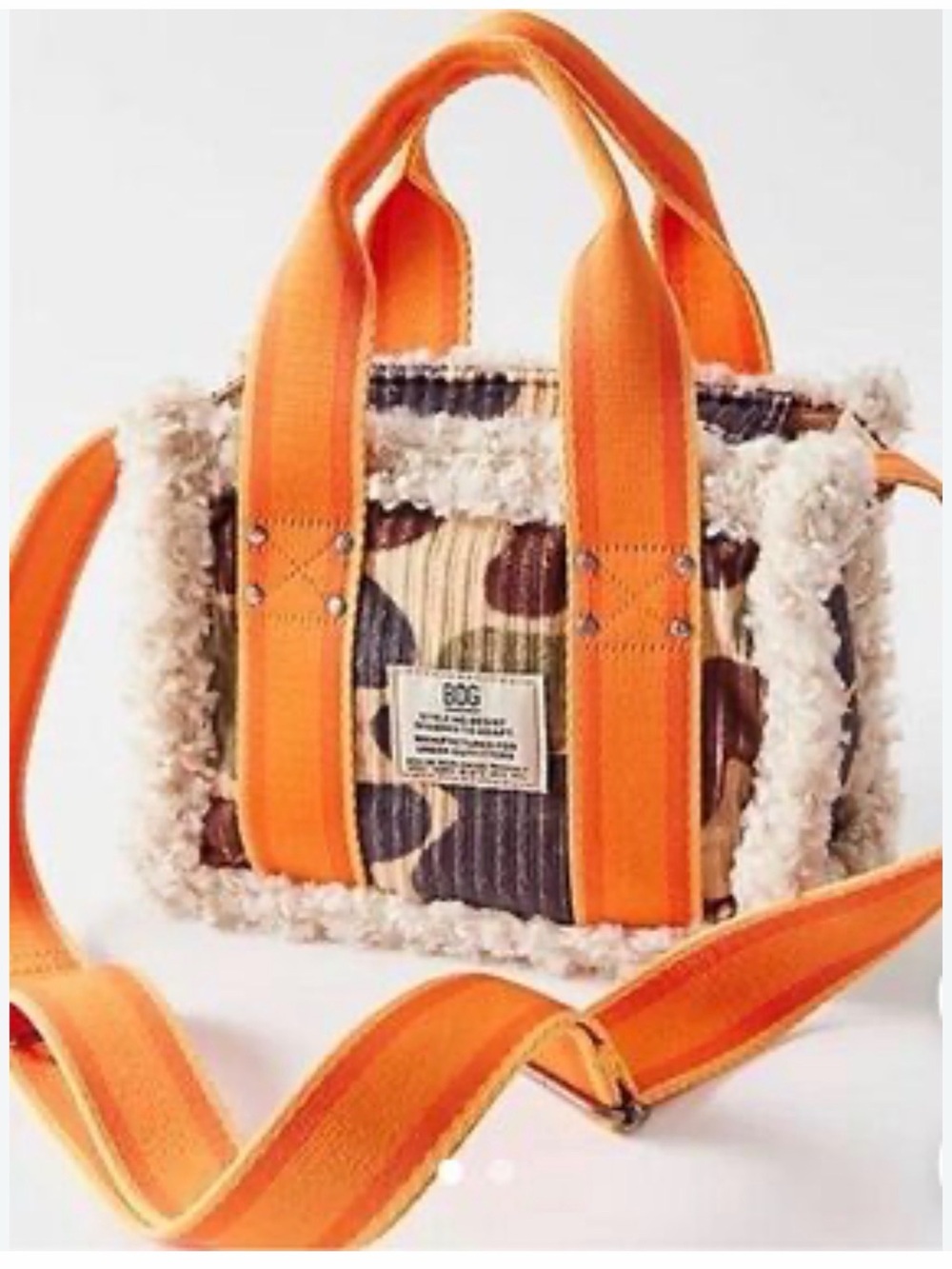 Urban Outfitters BDG Serena Camo Sherpa Mini Tote